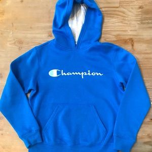 Champion Hoodie Sweatshirt Size M Color Blue